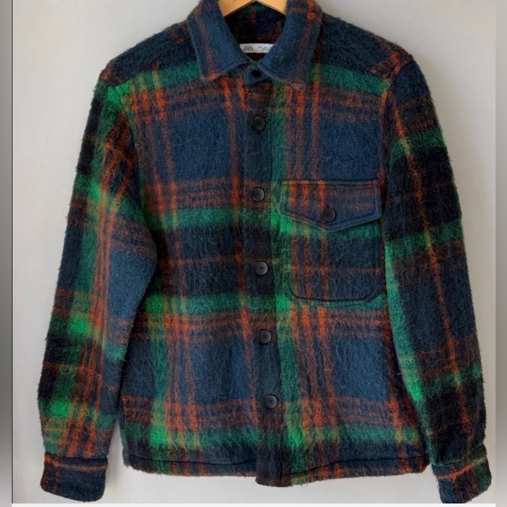 Zara Plaid Button-Up Top/Jacket